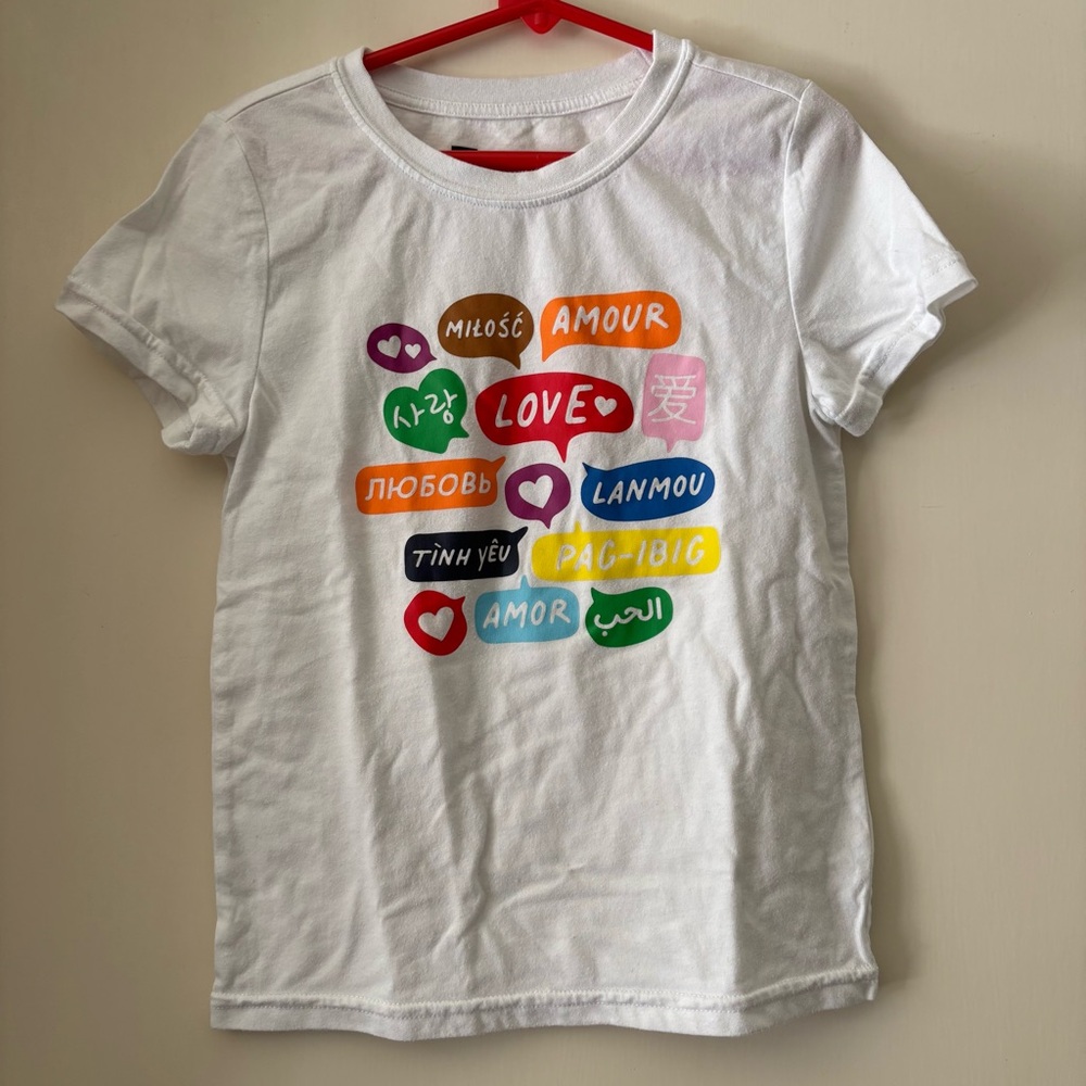 Target White Multicolor Love Language T-Shirt